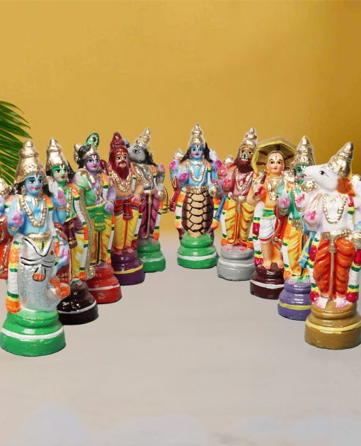 Dashavataram Golu Dolls Set OF 10-(6 inch HEIGHT)