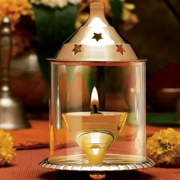 Akhand diya, diya for diwali, Brass diya, puja n pujari, brass diya with cover