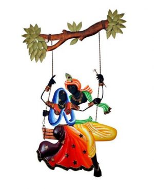 Radha Krishna on Swing Wall Hanging