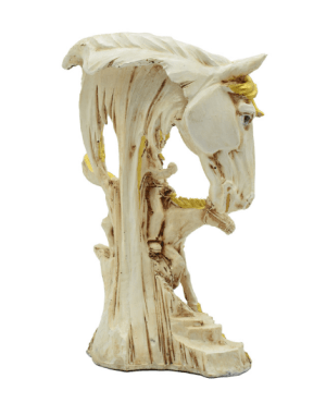 Man Riding Horse Sculpture Home Decor