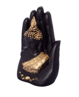 Golden Handcrafted Palm Buddha Polyresin