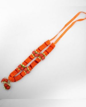 Orange Color Ribbon Garland Mala for God Idols