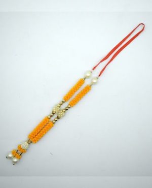 Yellow Color Pearl Beads Moti Mala Garland for God Photo Frames