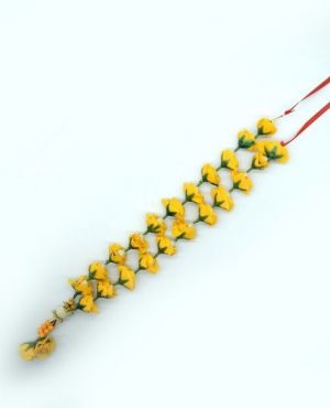 Yellow Rose Flowers Garland Mala for God Idols