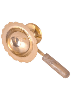 Brass Kapoor Aarti Diya With Handle - Puja N Pujari