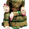 Lakshmi Idol For Varalakshmi Vratham Green Gold Saree -Puja N Pujari