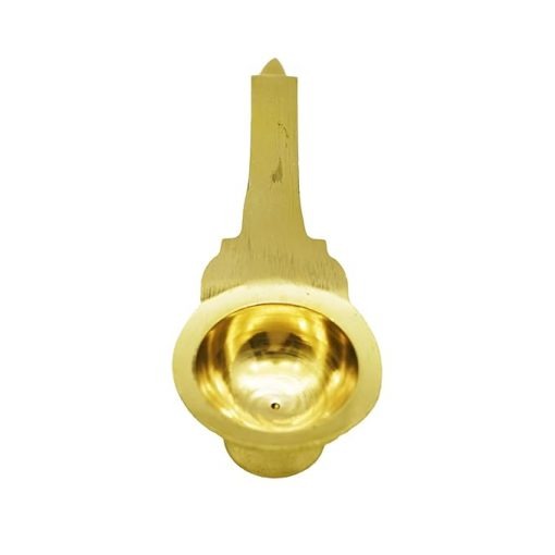 Brass Aarti Pooja Diya with Handle - Image 3