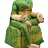Varamahalakshmi Idol With Green And Gold Saree- Puja N Pujari