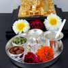 6 Piece Silver Plated Pooja Thali Set