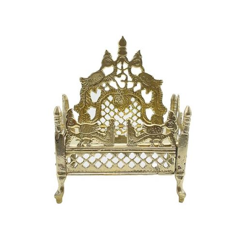 Brass Singhasan with Chatra Used in Temple for Puja
