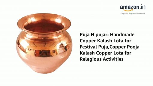 Handmade Copper Kalash Lota for Festival Puja,Copper Pooja Kalash Copper Lota for Relegious Activities - Image 4