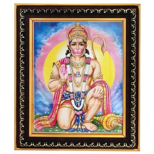 Wall Hanging Hanumanji Photo Frame Sitting Posture