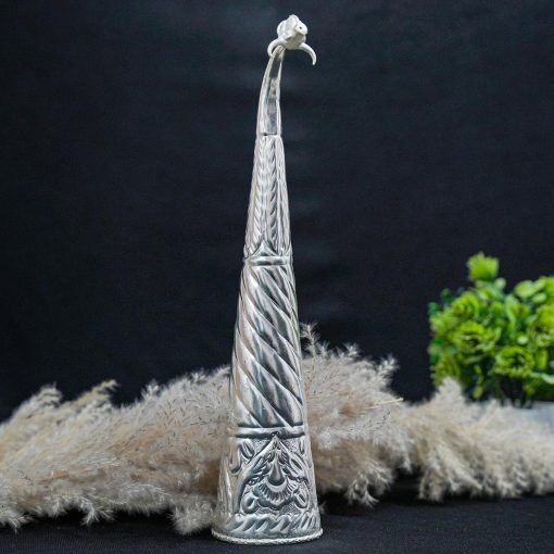 Silver Plated Gaumukhi Shringi for Rudrabhishek (Big) - Image 4