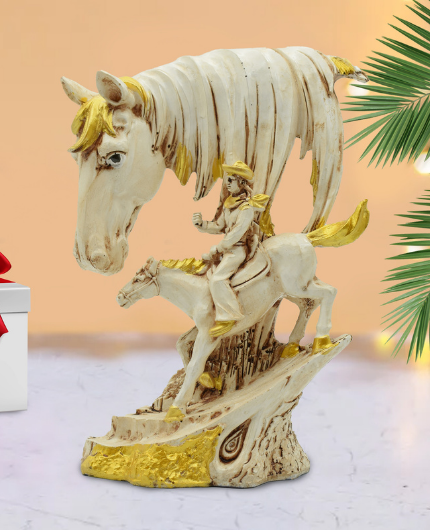 Man Riding Horse Sculpture Home Decor