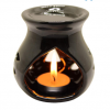 Black Ceramic Aroma Diffuser Oil Burner Clay Lamp