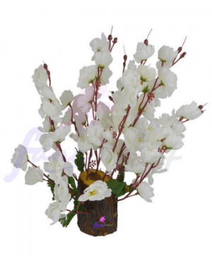 Blossom Flowers Natural Wood Pot2