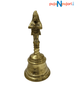 Brass Hanuman Hand Held Bell 6 Inches