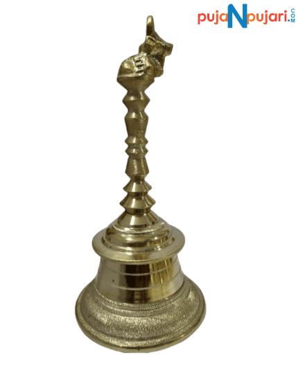 Brass Nandi Hand Held Bell 7.5 Inches