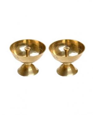 Brass Pack of 2 Table Diya Set1.6 inch