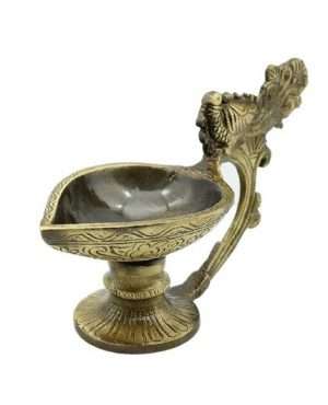 Brass Peacock Aarti Diya Oil Lamp for Pooja Room