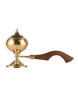 Brass Kapoor Aarti Diya With Handle-Puja N Pujari