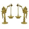 Brass Standing Peacock Design Hanging Diyas