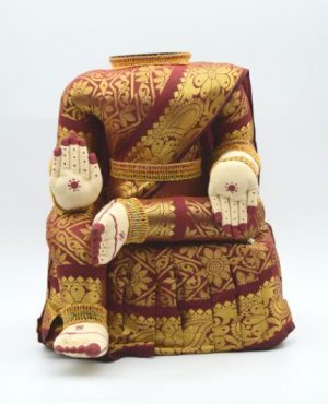 varamahalakshmi doll brown gold saree amman idol