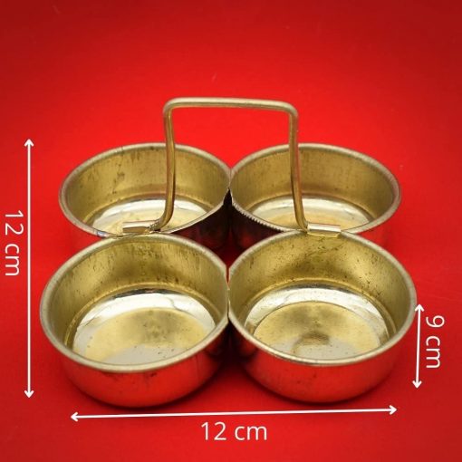 Chowmukh Haldi Kumkum Holder Brass - Image 2