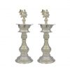 The German Silver Diya Stand with Peacock Design is the perfect piece to add to your pooja room. These large lamps with intricate designs with a touch of silver would intensify your festive decorations, especially on the pure Diwali or Lakshmi puja celebrations. You can also place this big Deepak stand in your office prayer hall. Get this best quality silver lamp at the best affordable price with Puja N Pujari in India available online. Key Features- Excellent silver quality Diya stand for your pooja room. Intricate designs all over the product. Available at a reasonable price at Puja N Pujari. Product Details- Product Contain A pair of Diya Stand German Silver Large - Peacock Design Color: Silver Material: German Silver Size: LxWxH = (11x11x28)cm Shipping info: Delivery in a maximum of 5-7 working days. We will allow cancellation within 24 hours of placing the order.