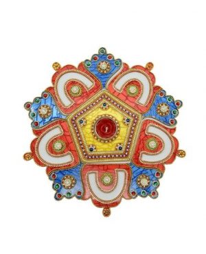 Kundan Stone Flower Design Acrylic Rangoli Set