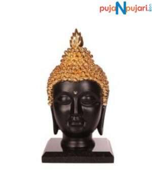 Gautam Buddha Head Gold Matte Black Statue