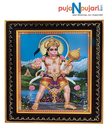 hanuman ji photo frame, hanuman ji frame, hanuman ji ka photo frame, hanuman ji ki photo frame, hanumanji photo frame, pujanpujari online shopping