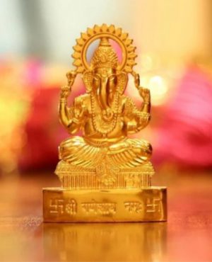 Gold Plated Ganesha Idol