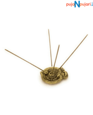 Gold Plated Om Shaped Incence Stick Holder