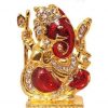 Gold Plated With Stones God Shri Ganesh Car Dashboard Statue