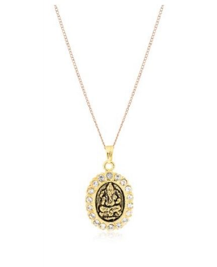 Golden Plated Diamond Ganesh Pendant » Puja N Pujari - Book Pandit for ...