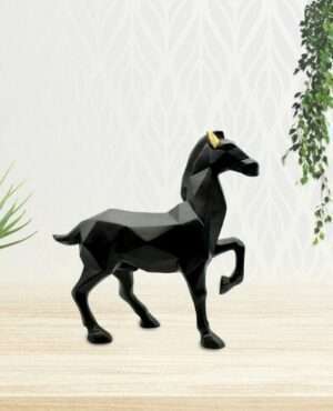 Black Horse Statue Showpiece For Vastu - Puja N Pujari