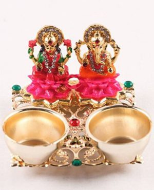 Lakshmi Ganesh Haldi Kumkum Holder