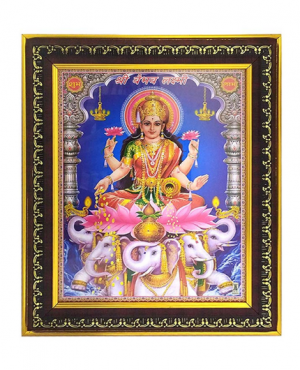 Laxmi Photo Frame with Blue Background