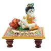 Lord Krishna on Marble Pooja Chowki