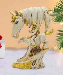 Man Riding Horse Sculpture Home Decor