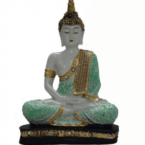 Meditation Buddha Idol Green Color