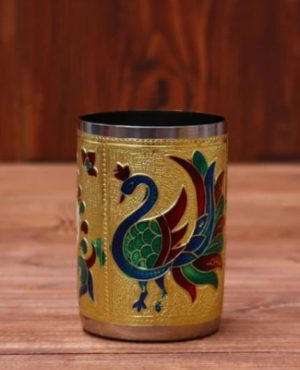 Meenakari Peacock Design Glass
