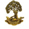 Metal Krishna Antique Golden Sitting Under Tree