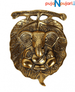 Metal Leaf Ganesh Main Door Hanging