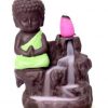 Monk Buddha Backflow Cone Incense Holder Green Color