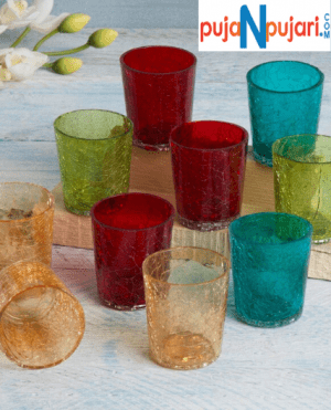 Orchard Glass Crackle Tea Light Holders