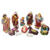 Christmas Nativity Crib Set with Baby Jesus, Mother Marry, Saint Joseph and Other 8 Piece Decoration Set (7.5 Inches)