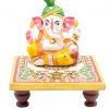 Pagadi Ganesh on Marble Pooja Chowki