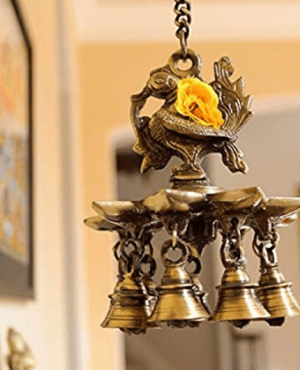 Peacock Brass Hanging Diya